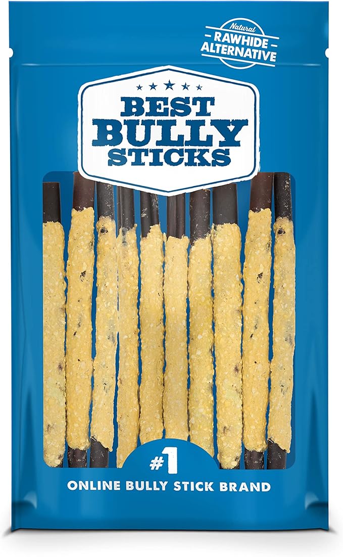 Best Bully Sticks Cheese Wrapped Beef Collagen Sticks - 12 Inch 10 Count (Pack of 1) - All-Natural, USA Baked and Packed, Easily Digestible, Limited Ingredient, Rawhide Alternative