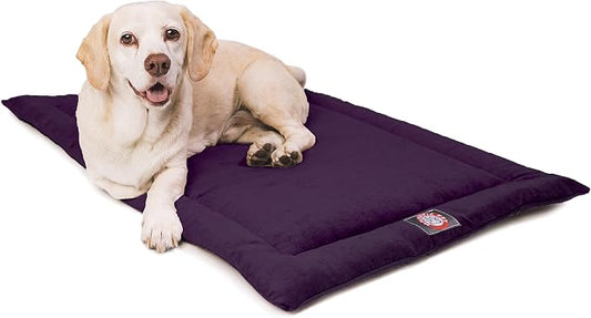 Majestic Pet Dog Crate Mat - Machine Washable Soft Plush Pet Bed Pad for Crates & Kennels USA Crafted 24"x18" Villa Aubergine