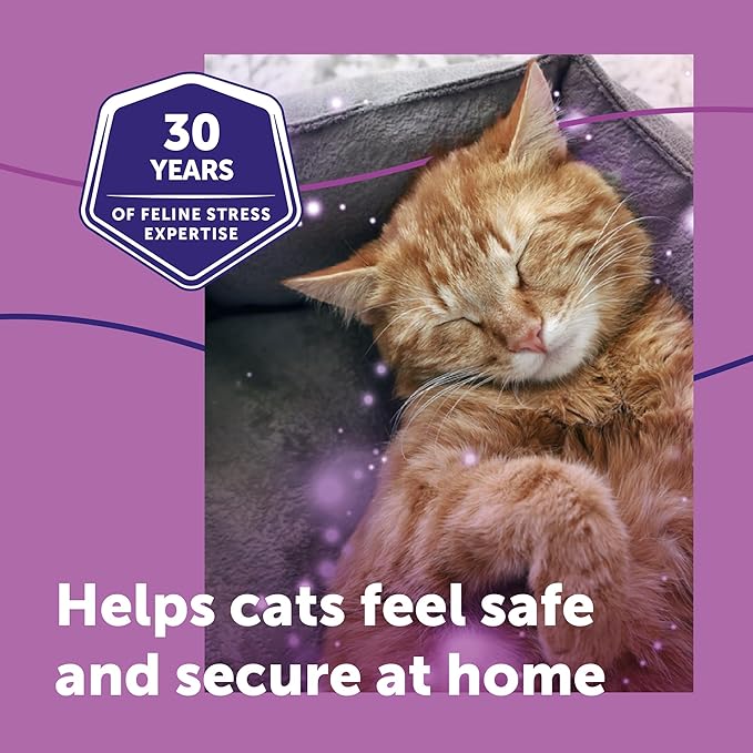 FELIWAY Classic Cat Calming Diffuser Kit and 1 Pack Refill – Helps Reduce Stress‑Related Behaviors Like Urine Spraying, Scratching, and Hiding – 30‑Day Cat Pheromone Plug in Diffuser