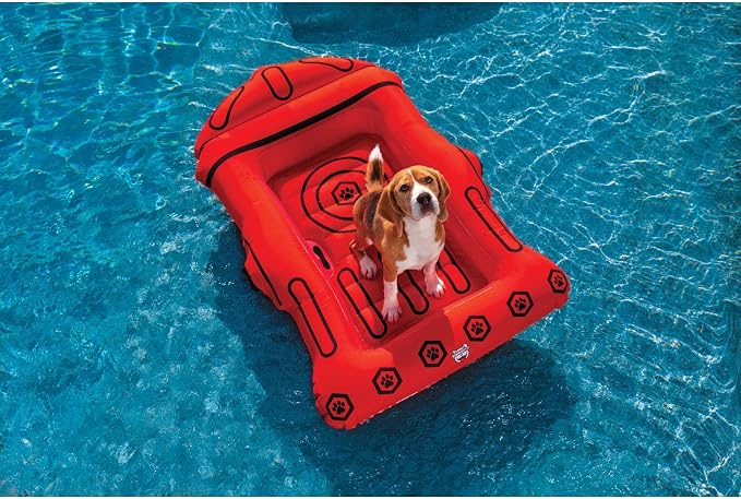 BigMouth Inc. Pool Float for Dogs, Durable Inflatable Vinyl Raft for Small to Medium Sized Dogs