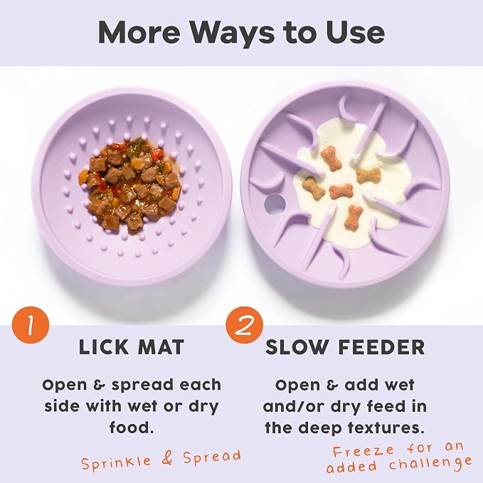 Lick Mat + Dog Treat Puzzle Bundle – Silicone, Non-Slip, and Dishwasher Safe Pet Products