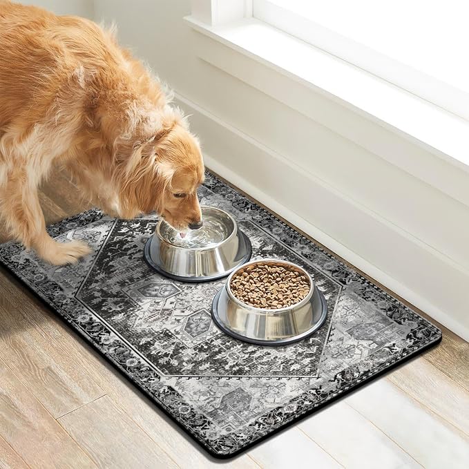 Dog Food Mats for Floors, Absorbent Dog Bowl Mat for Food and Water Dispenser Mat, Quick Dry Cat Food Mat Pet Supplies
