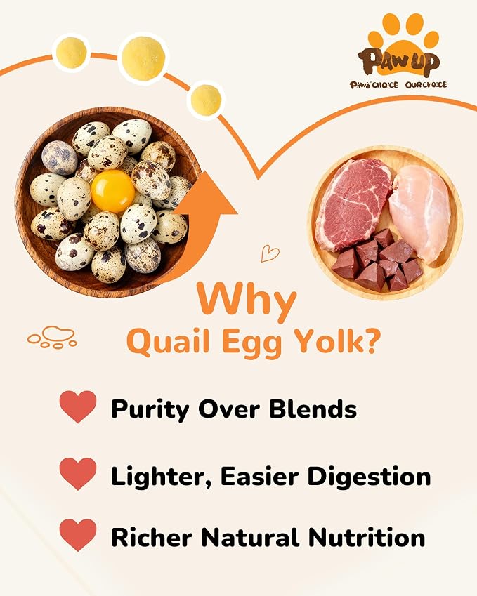 PAWUP Freeze Dried Duck Liver & Quail Egg Yolk Cat Treats, Dog Liver Treats, High Protein Snack for Dogs, Cats, Healthy Single Ingredient, Rawhide Free, Grain Free