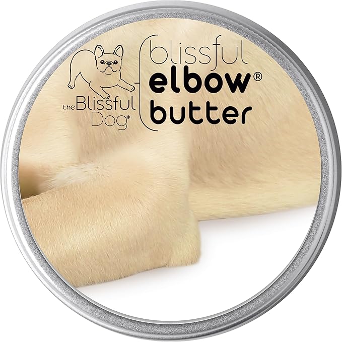 The Blissful Dog Elbow Butter for Dry, Cracked Calluses, Lick-Safe Dog Balm, Soothing Elbow Balm with Moisturizing Shea Butter, Almond, Olive, and Essential Oils, Pet Supplies, 8 oz. Tin