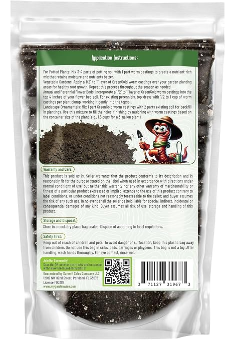 GARDENWISE Organic Worm Castings Premium Worm Castings Fertilizer for Nutrient-Rich Soil and Healthy Growth (1 Quart)