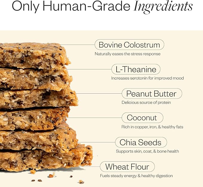 MAEV Human-Grade Anxiety & Calming Supplement Bars | Natural Support for Stress Relief & Calm Behavior, 30 Count