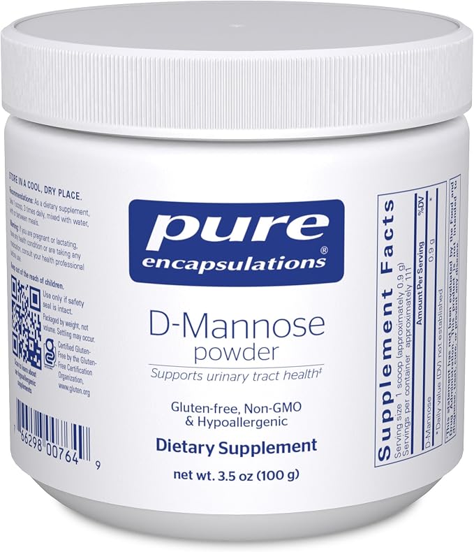 Pure Encapsulations D-Mannose Powder - for Urinary Tract Support - Urinary Tract Support & Bladder Health* - Easy Dissolve Powder - Non-GMO & Vegan - 3.5 oz