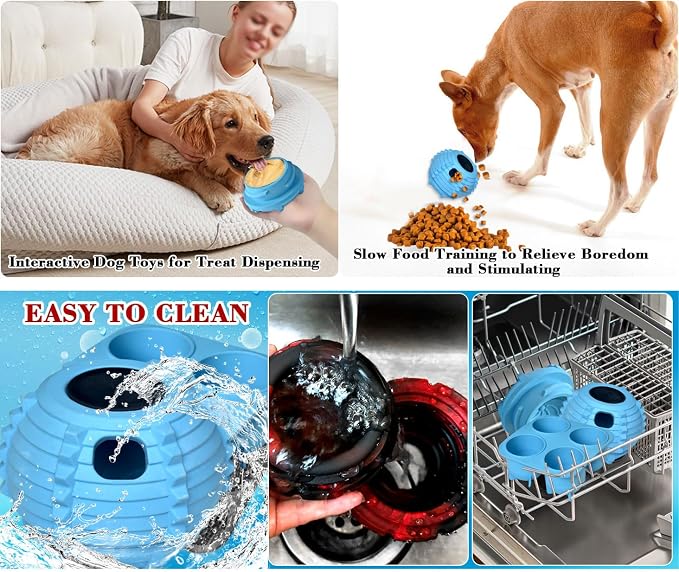 XHX Long-Lasting Interactive Dog Toy to Keep Your Pup Busy and Distracted - Safe for Dogs - Low-Mess Design - Dog Toys for Medium and Large Dogs 25-75 lbs(Blue, Medium)
