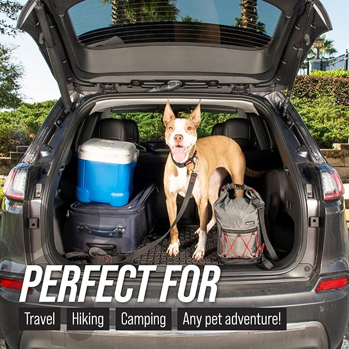 Travel Dog Food Carrier with Poop Bag Dispenser and Storage Pocket by Leash Boss