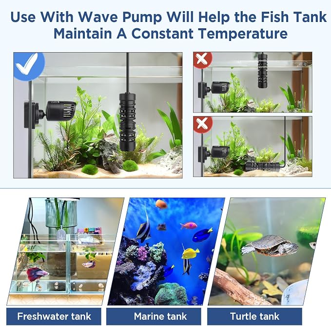 hygger Betta Aquarium Heater,25W/50W/100W/150W/300W/800W Removable Shell Submersible Fish Tank Heater with LED Digital Display,50W for 5-10 Gallon Freshwater and Saltwater Fish Tank