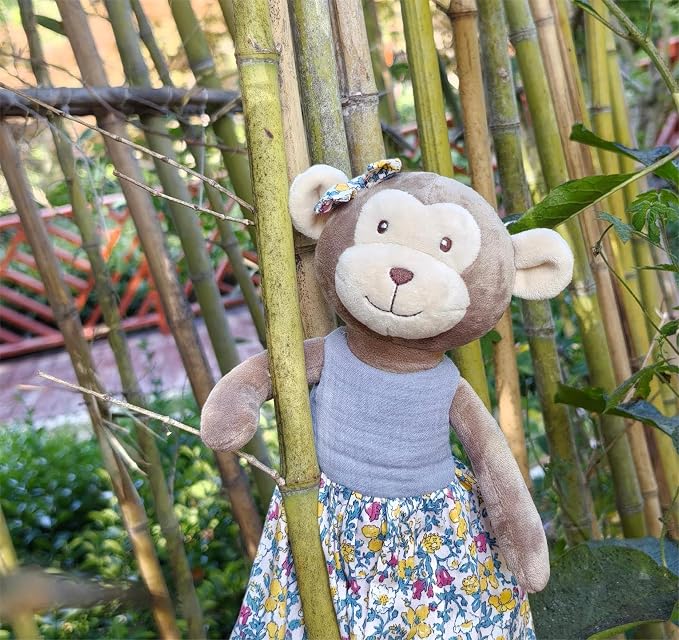 Monkey Stuffed Animals for Girls,15.7" Girl Monkey Plush with Skirt,Cute Stuffed Animal for Girls As Birthday, Easter,Christmas,Valentine's Day Gift