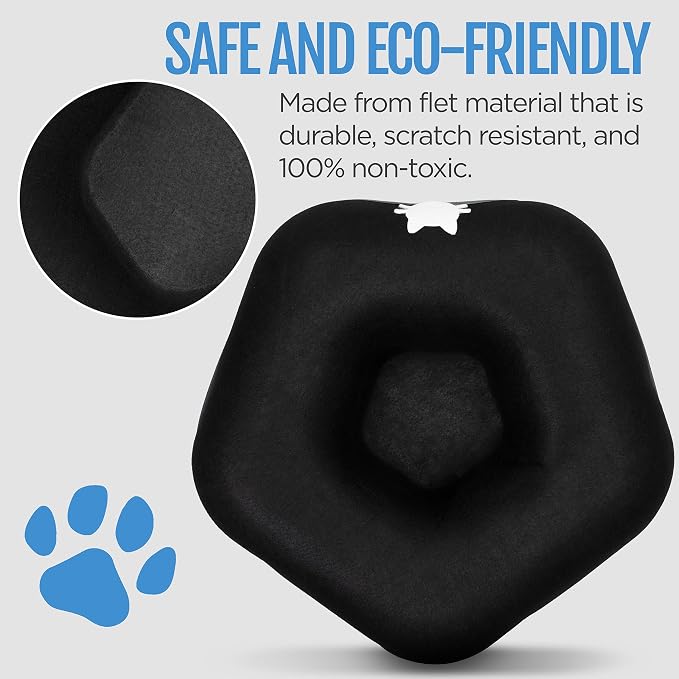 Large Cat Cave Bed for Indoor Cats, Cat Donut Tunnel Bed with Peekaboo Hideaway, Hanging Toy Ball & 3 Play Balls, Felt Cat Cave Bed for Multiple & Large Cats to 30lbs, Detachable Washable Meow Mansion