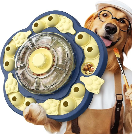 KADTC Dog Puzzle Toy, 3 Levels of Step-by-Step Challenge, Spin to Release Treat Dispenser, Slow Feeder & Mental Stimulation Enrichment Toy for Small Medium Large Dogs