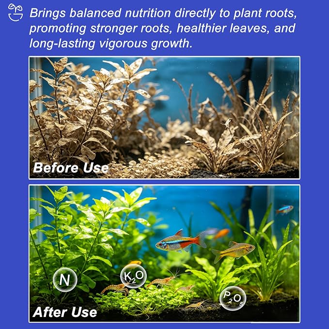 Root Tabs Aquarium Plant Fertilizer – Slow Release Root Feeder Tablets for Freshwater Planted Tanks, Safe for Fish & Shrimp, Helps Develop Strong Roots, 100g/Bottle (1)