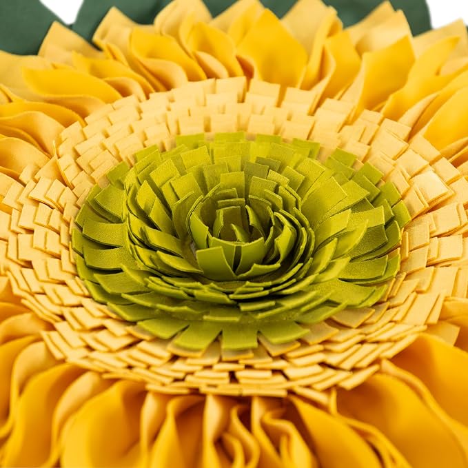 Snuffle Mat for Dogs Sunflower, 20" x 20" Dog Cat Snuffle Mat Interactive Feed Game for Boredom, Encourages Natural Foraging Skills and Stress Relief, Enrichment Toys for All Dog Sizes