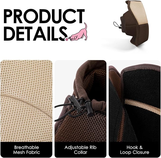 AOFITEE Dog Cone - Foldable Cone for Dogs After Surgery, Adjustable Comfy Cones to Stop Licking, Soft Dog Cone Collar for Large Dogs, Elizabethan Pet E-Collar for Wound Healing, Brown Large