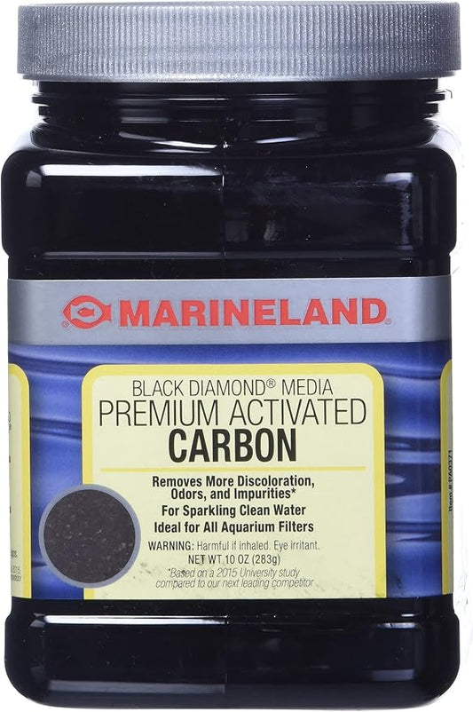 Marineland Black Diamond Premium Activated Carbon 10 Ounces, Filter Media For aquariums, Blacks & Grays