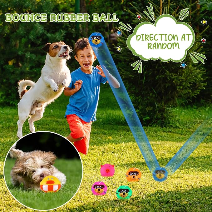 Shappy 20 Pcs Squeaky Dog Toys, Latex Rubber Dog Toys Bulk Soft Squeak Chew Balls Assorted Animals Puppy Fetch Interactive Play for Medium Large Pets(Lovely)