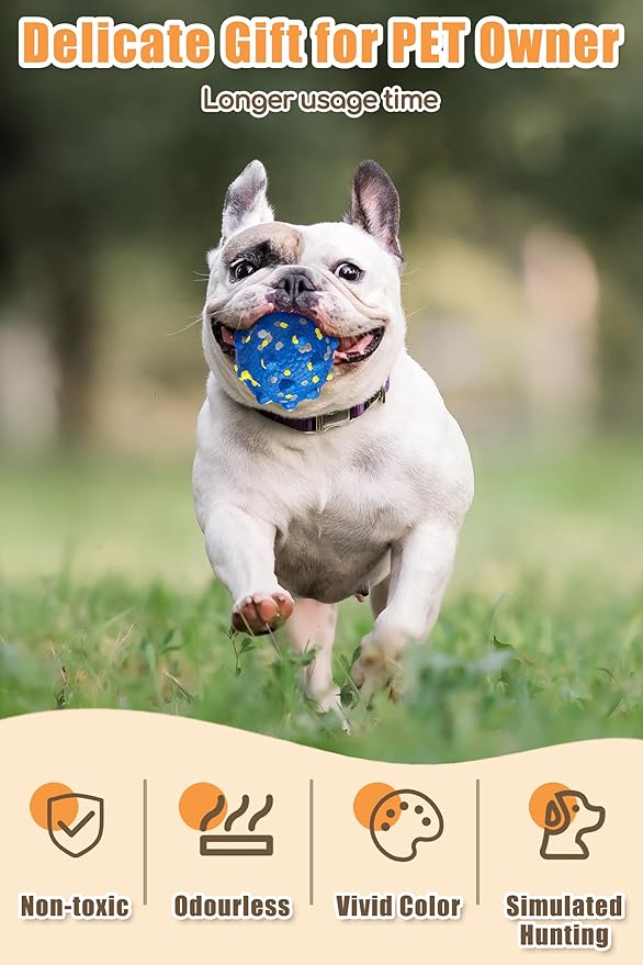 Moonorange Dog Tennis Balls for Aggressive Chewers, Indestructible Durable Bouncy Interactive Toy for Dogs Fetch Game Lightweight Floating Outdoor Training(Yellow+Blue Large)
