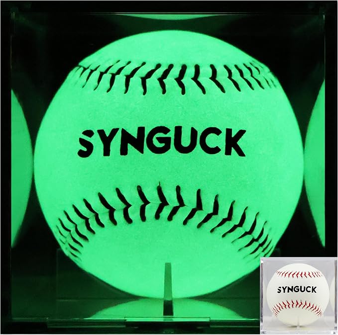 SYNGUCK 1/6 Pack Glow in The Dark Baseballs – Light Up Baseball Official Size | Glow Balls for Night Games, Practice, Gifts for Kids,Boys, Girls & Fans