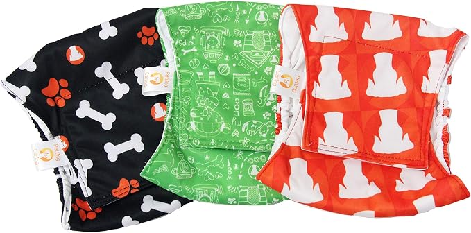 Male Dog Wraps Washable & Reusable by PETTING IS CARING – Belly Band Diapers for Male Dogs, Incontinence Relief – 3 Pack, Machine Washable (NEW, XL (25"-29" Waist))
