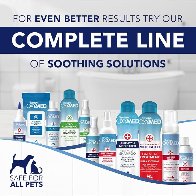 TropiClean Oxymed Medicated Cat & Dog Conditioner for Itchy Skin | Skin Soothing Oatmeal Conditioner for Dogs & Cats | 1 Gallon