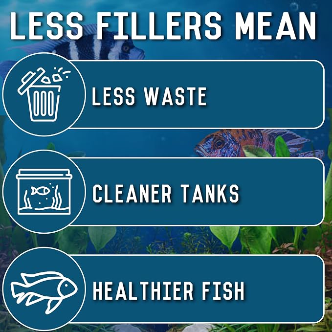 RON'S CICHLIDS African Cichlid Fish Food, Premium Tropical Fish Food Pellets with Protein, Veggies & Fruits for Healthier, Brighter & Bigger Tropical Fish & Cleaner Tanks, Big Boy Blend, 5 LB