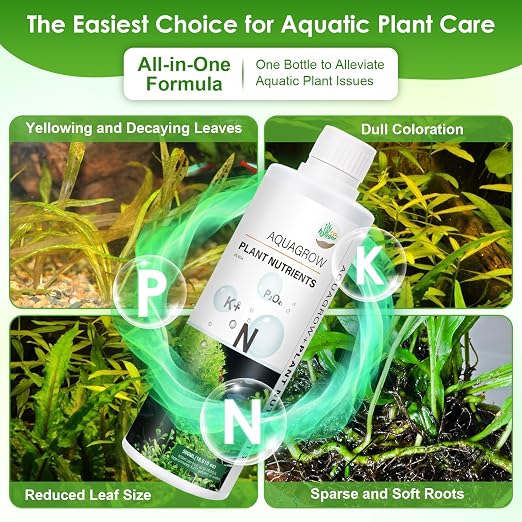HC034 Aquarium Plant Liquid Fertilizer - Advanced Macro Nutrient Solution for Freshwater Planted Tanks, Promotes Root & Leaf Growth, 150ml/500ml/1000ml (1000mL)