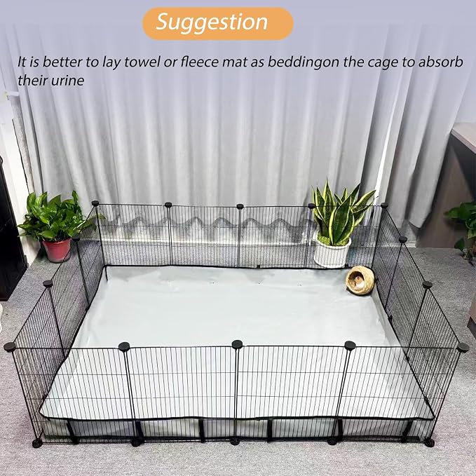 Guinea Pig Cage Liner Tarp Bottom Waterproof and Washable Base Also for Rabbits, Bunny, Chinchesillas, Hedgehog, Ferrets and Other Small Animals(42x56 inches)