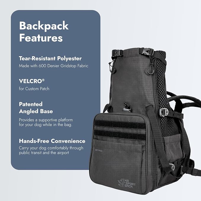 K9 Sport Sack Sky Pack, Medium - Ideal for Dogs with 17-19” Back Length - Dual-Purpose Dog Backpack + Airline-Approved Carrier
