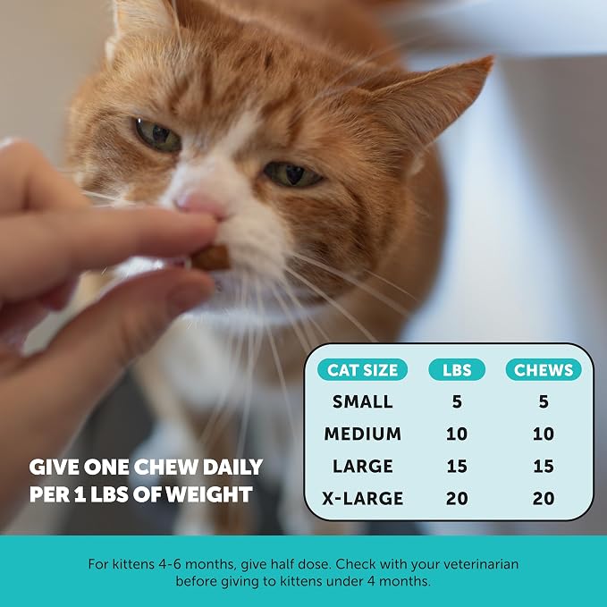 Cat Calming Treats for Anxiety Relief - Dual Texture Crunchy Creamy Calming Chews for Cats - Feline Stress Relief Behavior Support for Travel, Vet Visits, Grooming, Separation Anxiety (30-Day Supply)