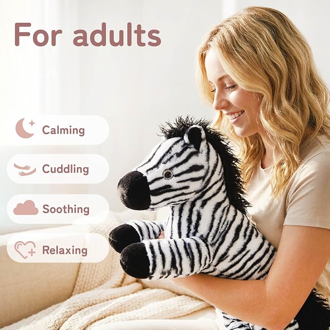 Niuniu Daddy 20" 3.3 lb Weighted Zebra Stuffed Animal for Adults Kids, Giant Large Soft Body Pillow Plush Toy for Sleeping Huggable, Gift for Everyday Comfort