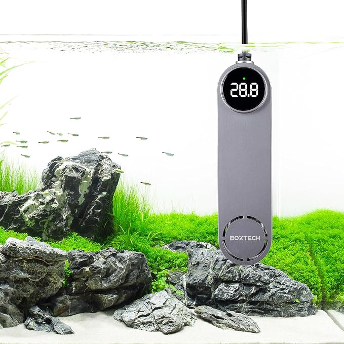 UPETTOOLS Submersible Aquarium Heater with Digital Thermostat, Adjustable Temperature Fish Tank Heater with Overheat Protection, for Small Freshwater Tanks