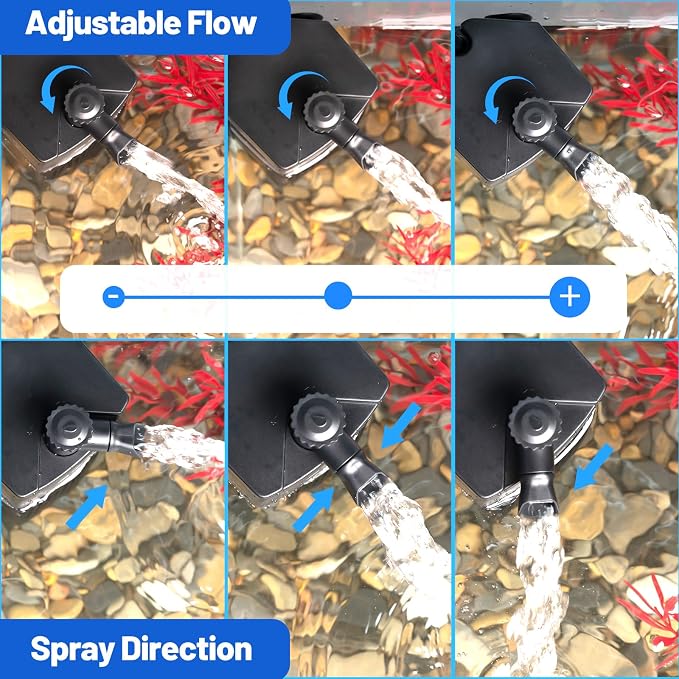 Yaubay Aquarium Internal Filter for Up to 20 Gallons, Upgraded Fish Tank Filters with 4-Stage Filtration Trio, Adjustable Water Flow, Quiet Corner Filters for Fish Turtle Shrimp Tank, 130GPH, 9.8W