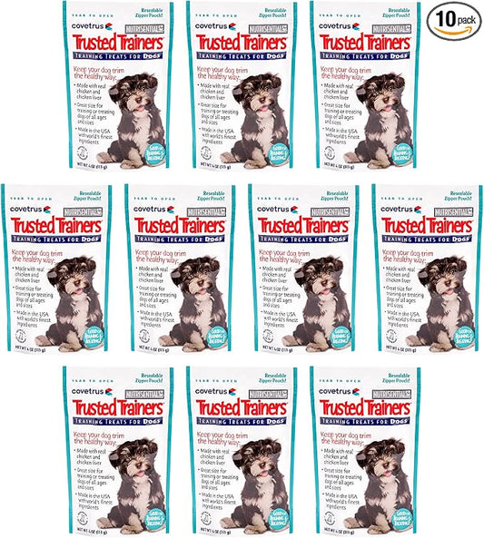 Covetrus NutriSentials Trusted Trainers Soft Dog Training Treats, Real Chicken & Chicken Liver Rewards for Puppies and Adult Dogs, Low Calorie Training Treats, Made in USA, 10 Pack (4 oz Each)