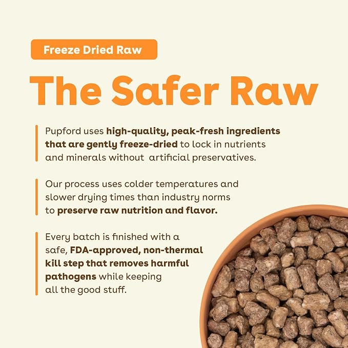 Pupford Good Dog Food, Freeze-Dried Raw, High-Protein, Superfood Ingredients, Vet-Approved, No Fillers or Artificial Additives (Chicken Recipe, 16 oz)