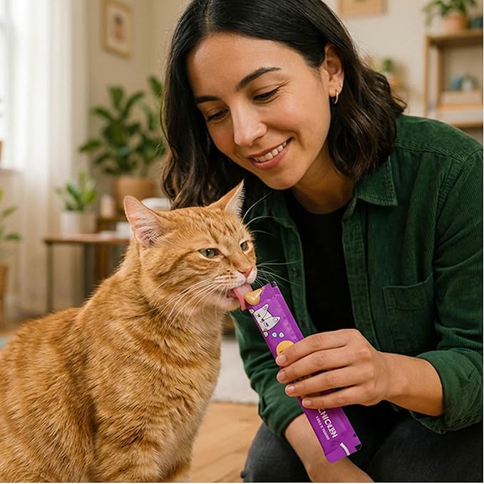 Catstages Purrfect Squeeze Lickable Wet Cat Treats, Creamy Purée Treat & Topper, Made with Real Chicken, Clean Ingredients, No Artificial Preservatives, 0.5 oz Tubes, 20-Count, 4-Flavor Variety Pack