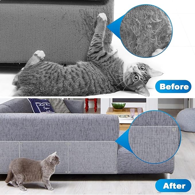 Cat Scratch Furniture Protector, 18PCS, Frosted, Large Area Coverage, Easy to Install, BPA-free, Environmentally Friendly