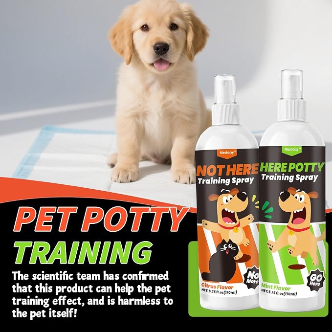 Professional Potty Training Spray for Dogs Set, Premium Formula (2 x 5.75 fl oz), No More Marking, Puppy Pee Training, Helps Establish Proper Potty Habits, Veterinary-Strength Behavioral Aid