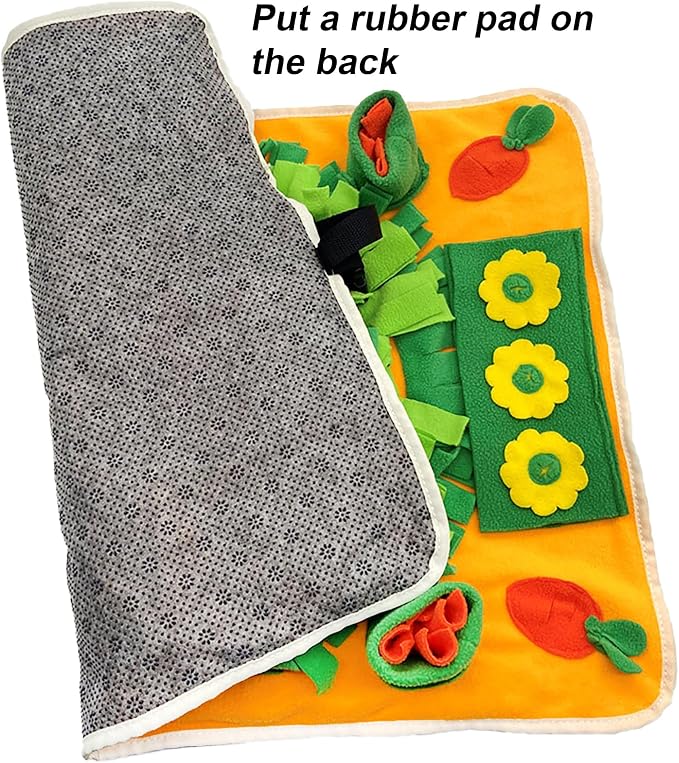 Pet Olfactory Feeding Pad Training Mat Dogs Cats Interactive Puzzle Toy Natural Foraging Tool Slow Feeding Snack Hiding Blanket (Spring)
