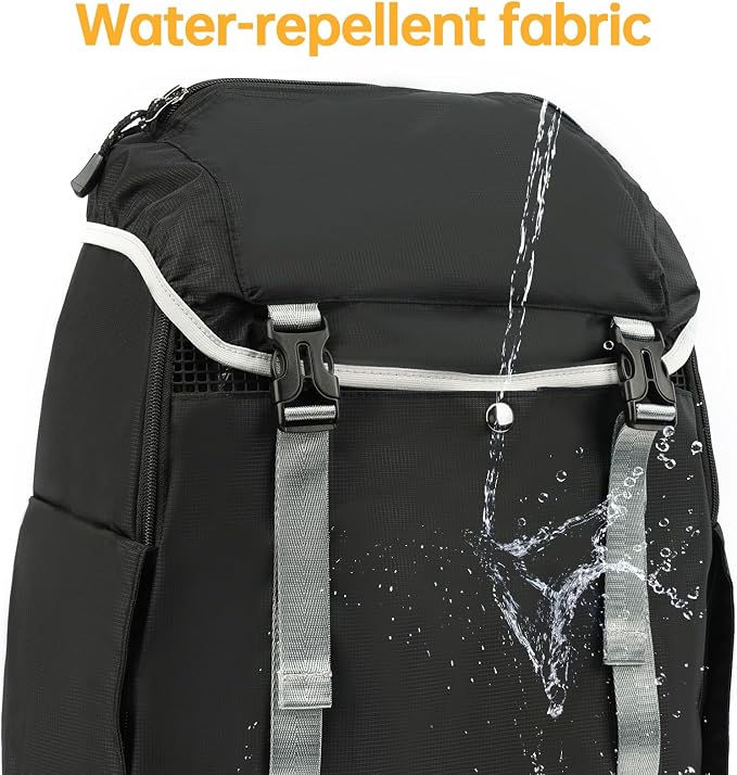 Cat Dog Backpack Carrier for Hiking Travel Portable Water-Repellent Pet Daypack for Dog Cat Below 7kg/15.5lbs -Black