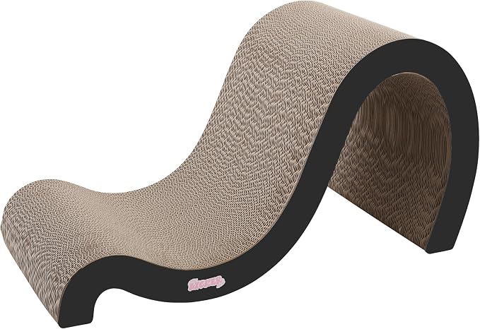 CSR1013A Kona 27" Modern Cardboard Double-Sided Wave Cat Scratcher with Catnip, Ink