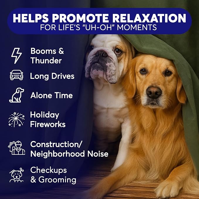 Calming Hemp Soft Chews for Dogs – with Hemp Seed, Chamomile, L-Tryptophan, and Melatonin - 120 Soft Chews | Helps Promote Relaxation, Calm Behavior, and Emotional Balance