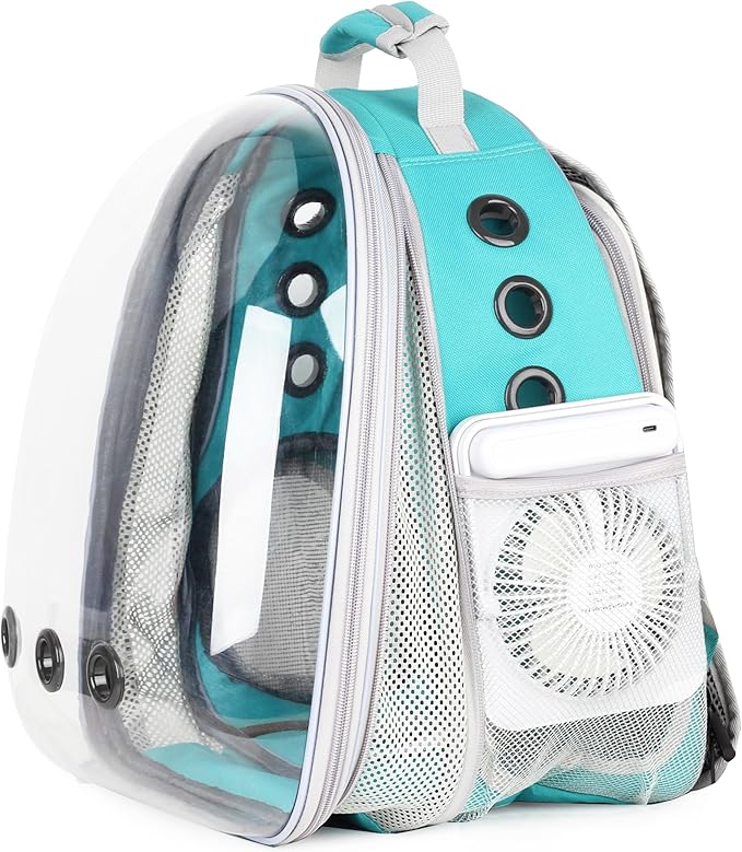 Lollimeow Bubble Expandable Cat Backpack for Puppies and Small Pets with Mini Fan