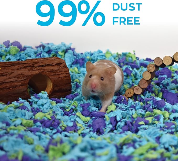 Carefresh 99% Dust-Free Sea Glass Natural Paper Small Pet Bedding, with Superior 10 Day Odor Control & Absorption, for Guinea Pigs, Hamsters, Rabbits, & Rats, 50 L