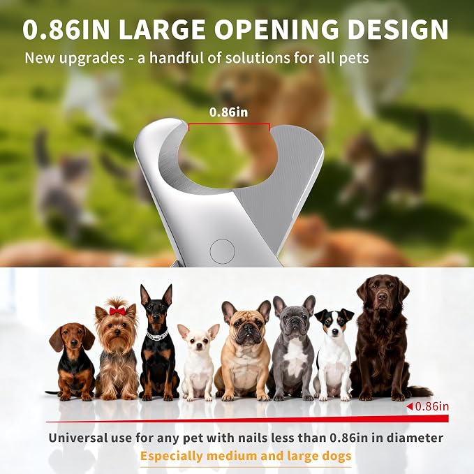 Dog Nail Clippers - All Steel Material, Dog Nnail Trimmers with Built-in Spring, Cat Nail Clipper for All Dogs Cats, Professional Pet Nail Clippers with Free Nail File
