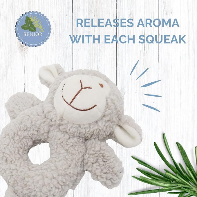 Senior Fleece Ring Body, Calming Lavender Dog Toy for Senior Dogs, Grey, 19cm x 23cm