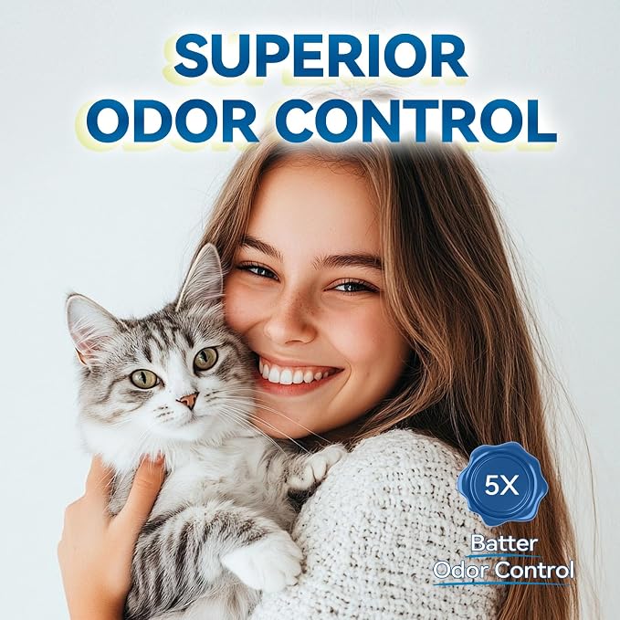 Made4Pets Cat Litter Crystals, Non Clumping Cat Litter Odor Control Kitty Litter Non Clumping No scooping Low Dust, Low Tracking, Lightweight, Dehydrates Waste,– 17.2 lbs (4 x 4.3 lb Packs)