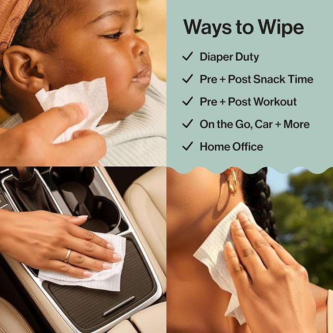 The Honest Company Hypoallergenic Multi-Use Baby Wipes for Sensitive Skin, Rose Blossom, 288 Count (Pack of 3)