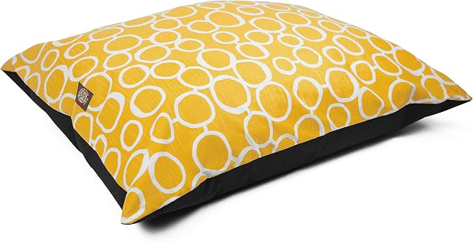Majestic Pet Rectangle Medium Dog Bed Washable – Non Slip Comfy Pet Bed – Dog Crate Bed Super Value Pillow Dog Bed – Dog Kennel Bed for Sleeping - Dog Bed Medium Breed 35 x 28 Inch – Fusion Yellow